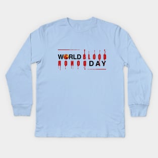 world blood donor day Kids Long Sleeve T-Shirt